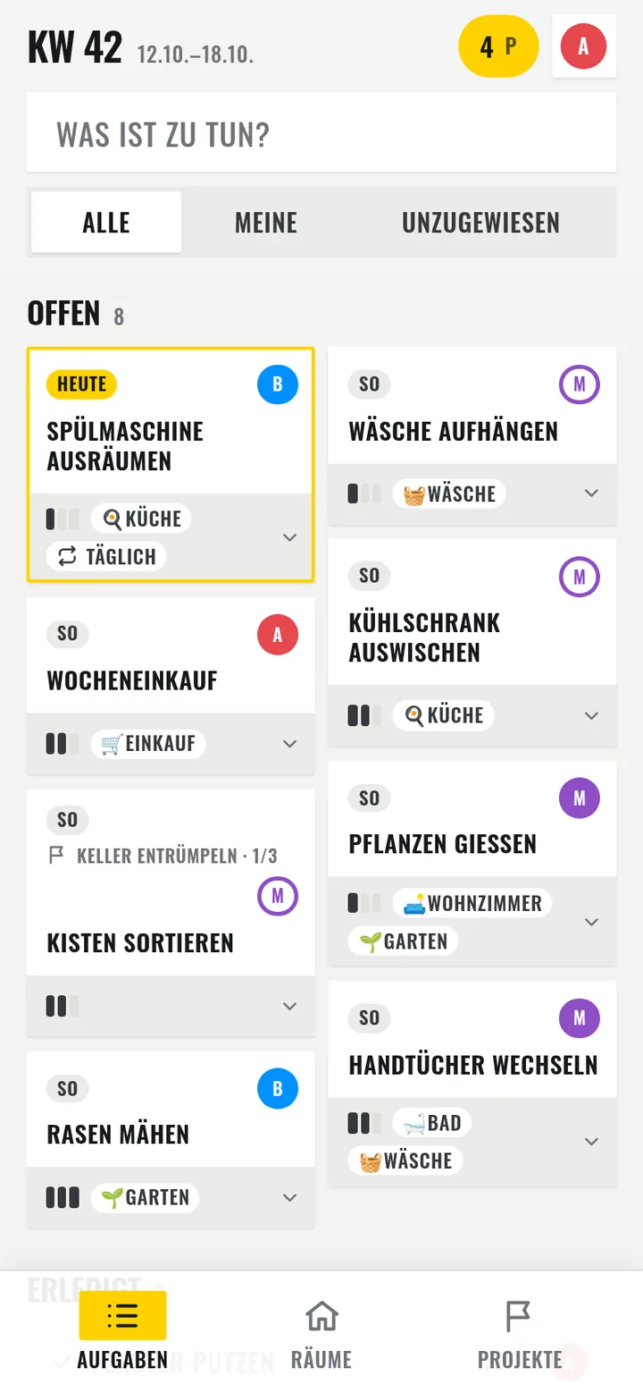 Teidi auf dem Handy: die Aufgaben der Woche